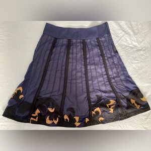 Floreat Anthropologie Embroidered pleated skirt 4 S Small